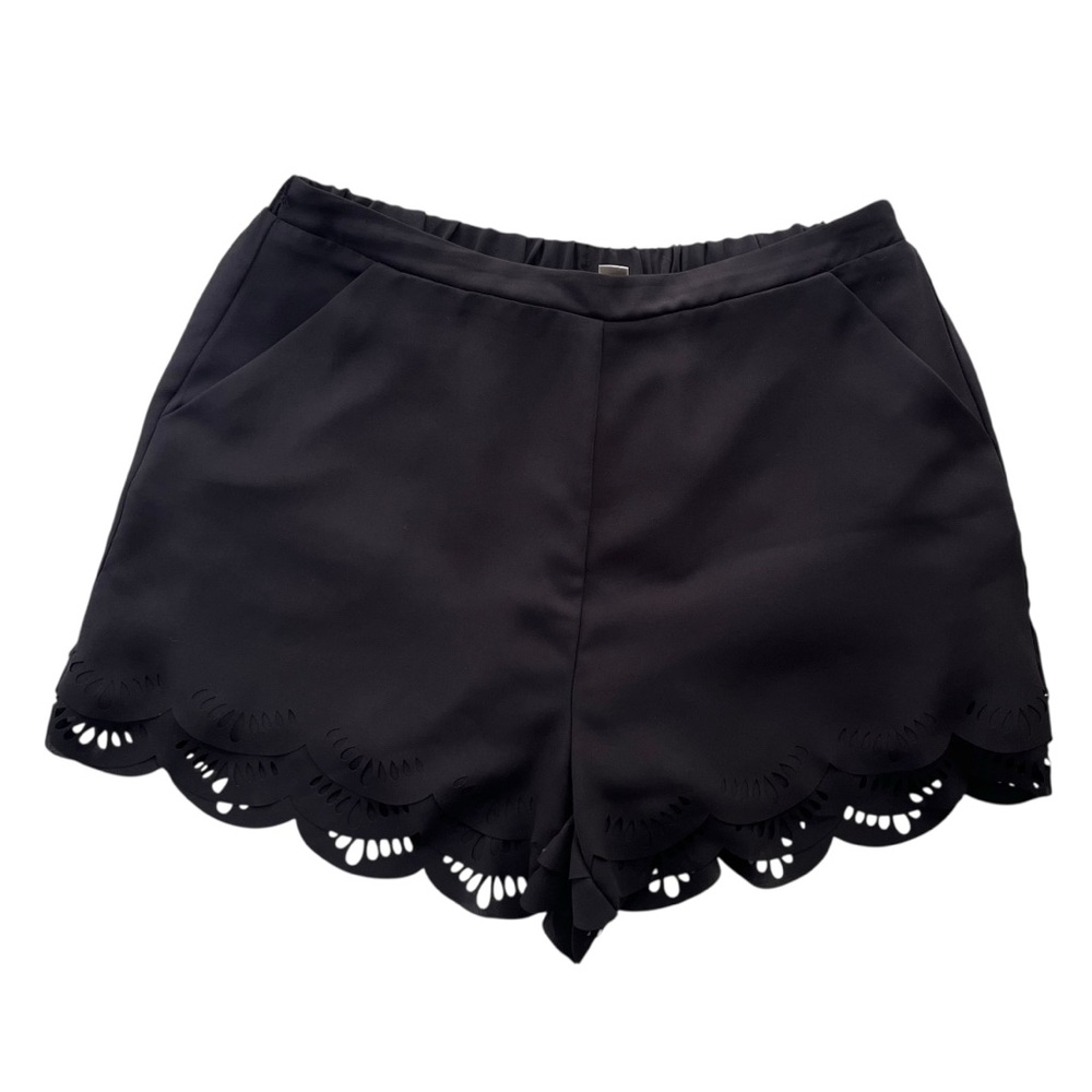 LC Lauren Conrad Women’s Small Black Swept Ashore, Double Scallop Hem Soft Short